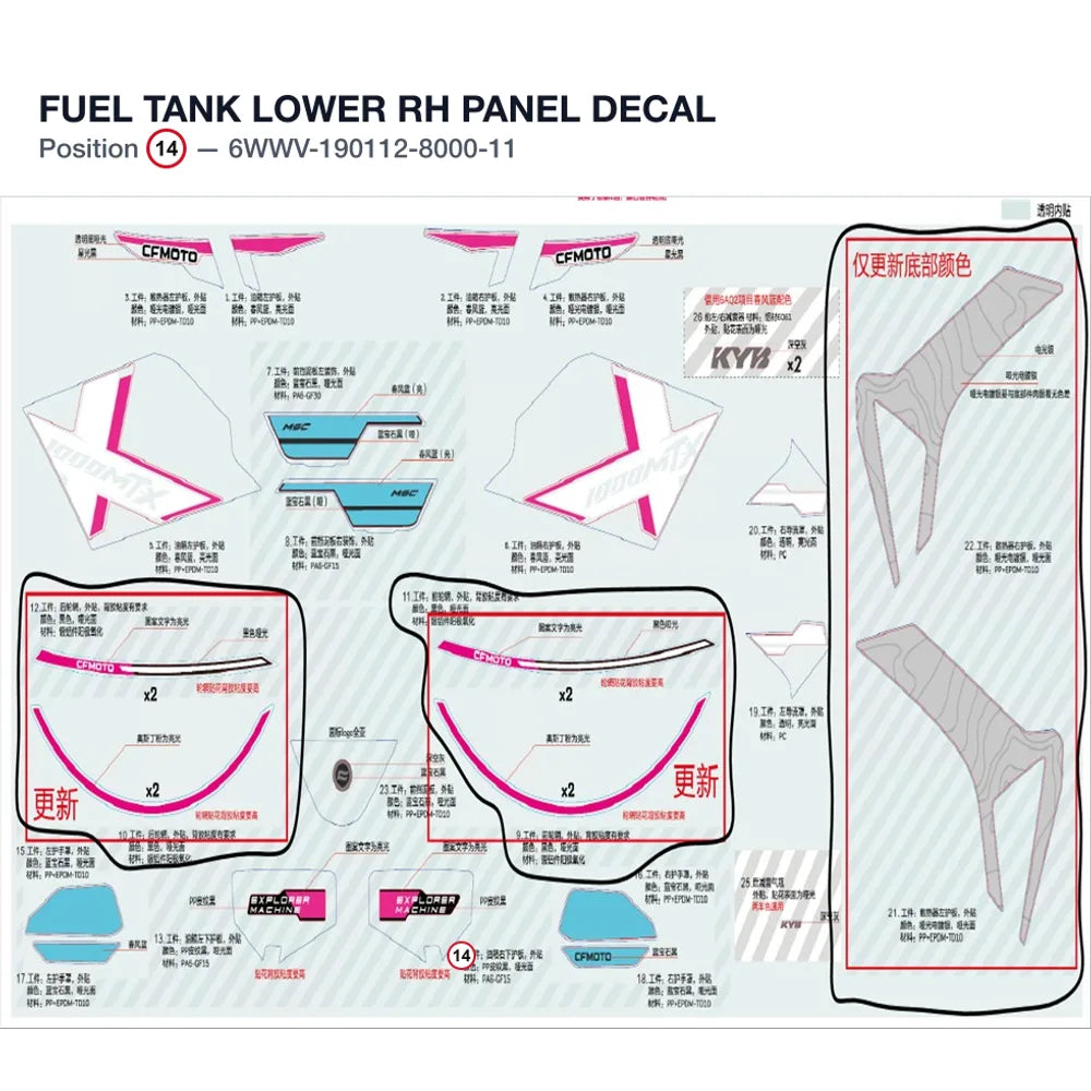 FUEL TANK LOWER RH PANEL DECAL product image