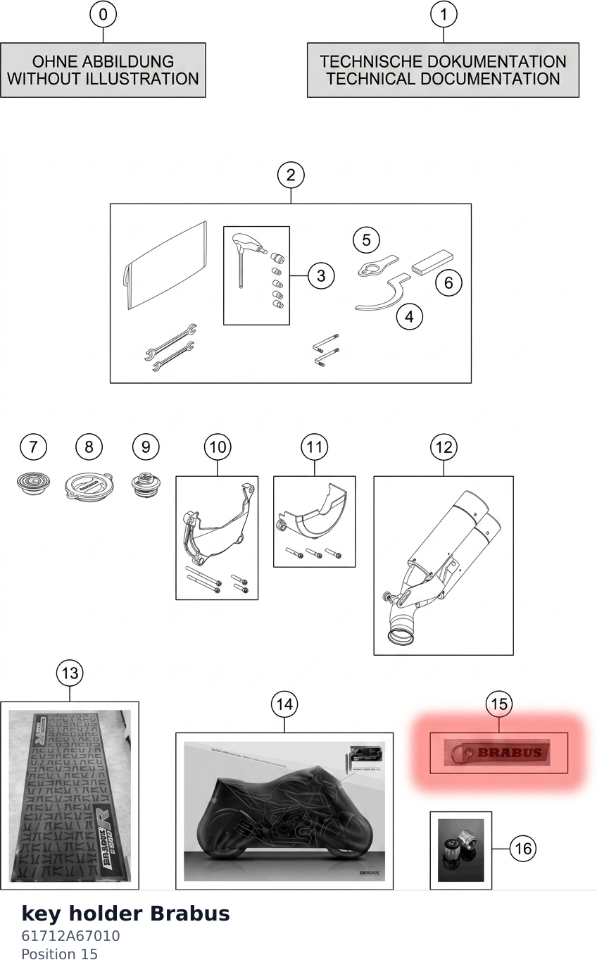 Diagram preview: key holder Brabus (61712A67010)