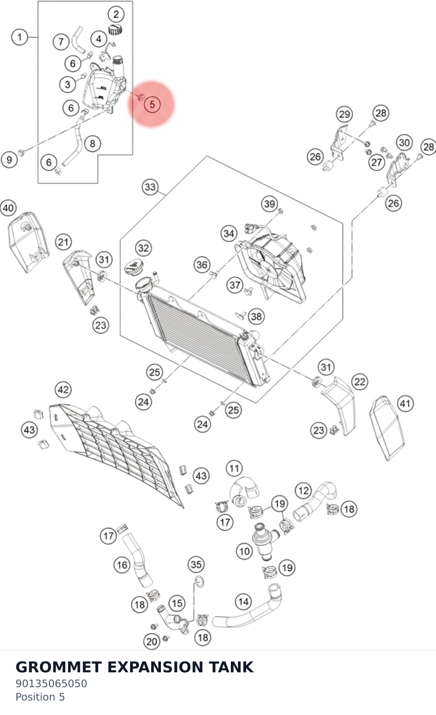 Diagram preview: GROMMET EXPANSION TANK (90135065050)