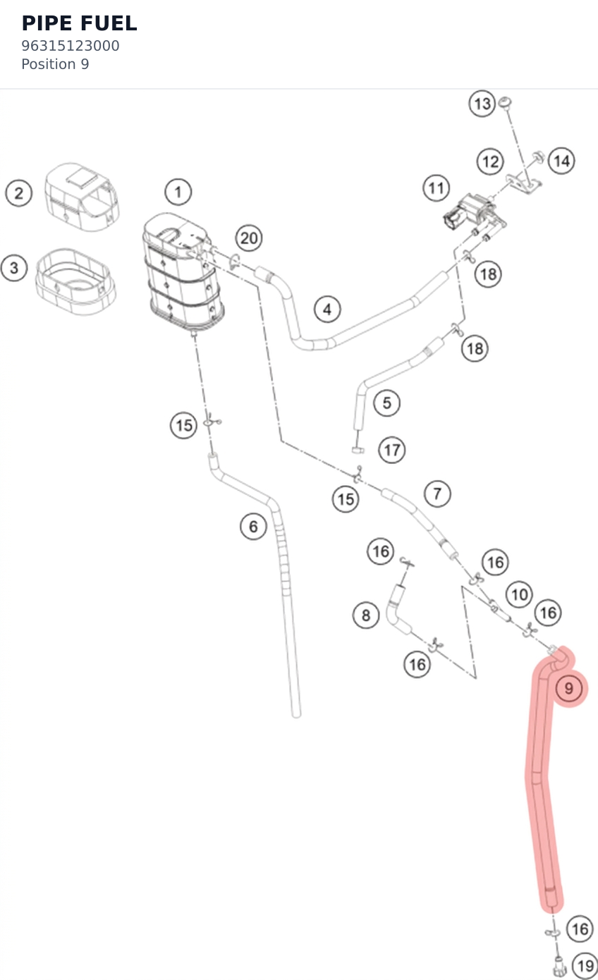 Diagram preview: PIPE FUEL (96315123000)