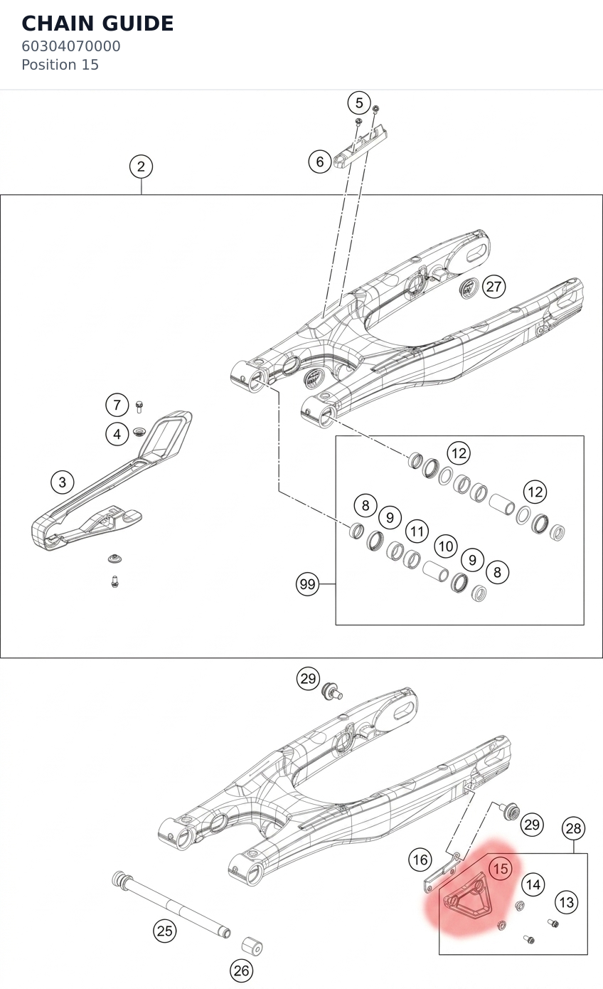 Diagram preview: CHAIN GUIDE (60304070000)