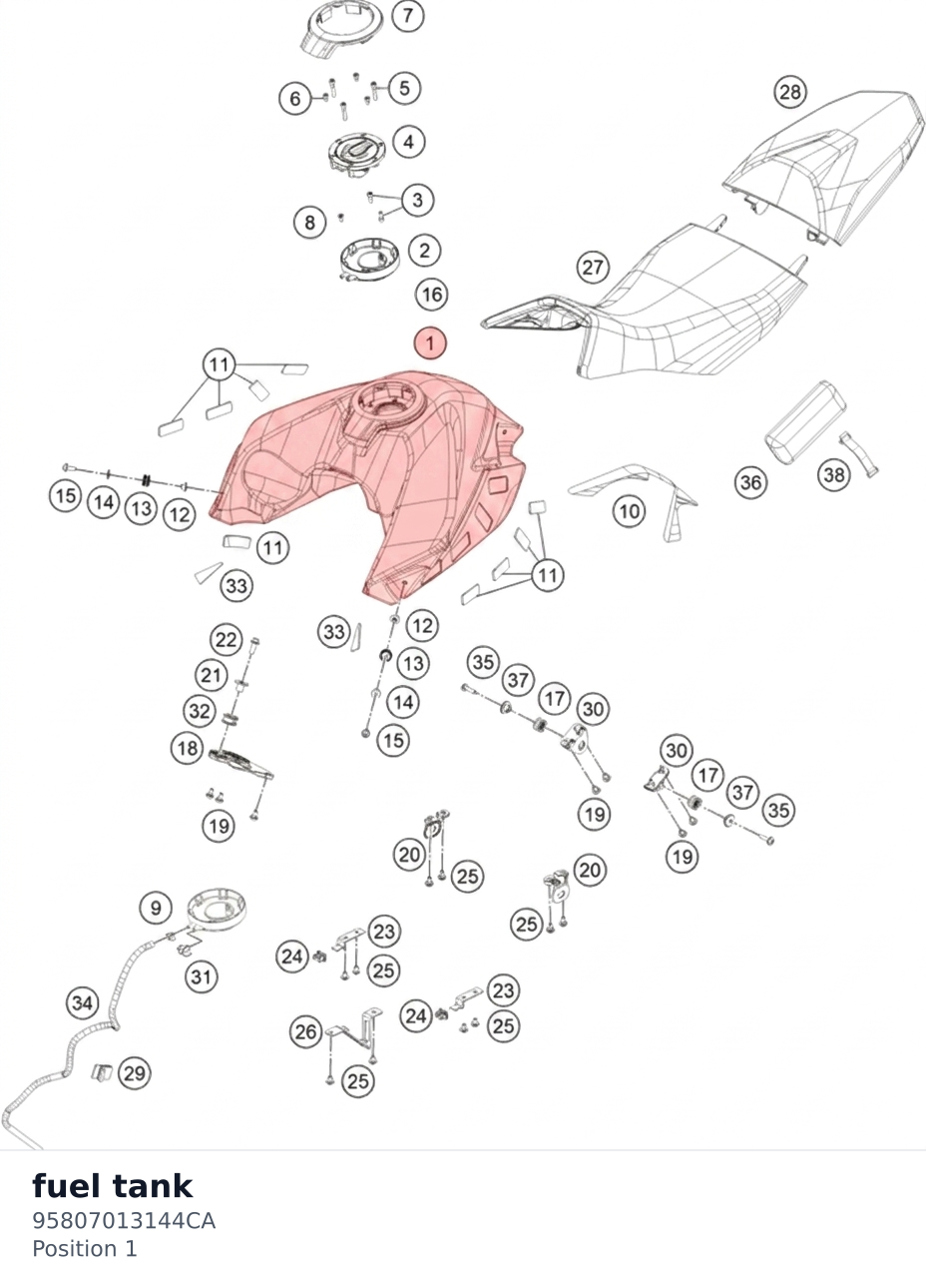 Diagram preview: fuel tank (95807013144CA)