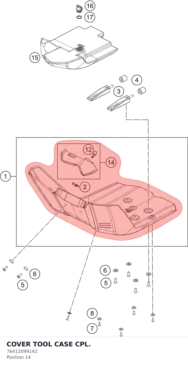 Diagram preview: COVER TOOL CASE CPL. (76412099142)