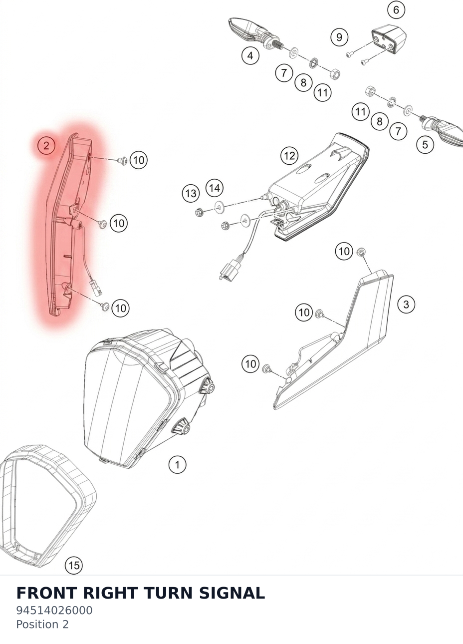 Diagram preview: FRONT RIGHT TURN SIGNAL (94514026000)