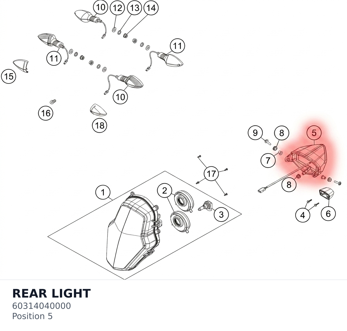 Diagram preview: REAR LIGHT (60314040000)