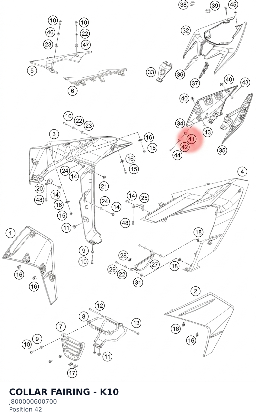 Diagram preview: COLLAR FAIRING - K10 (J800000600700)