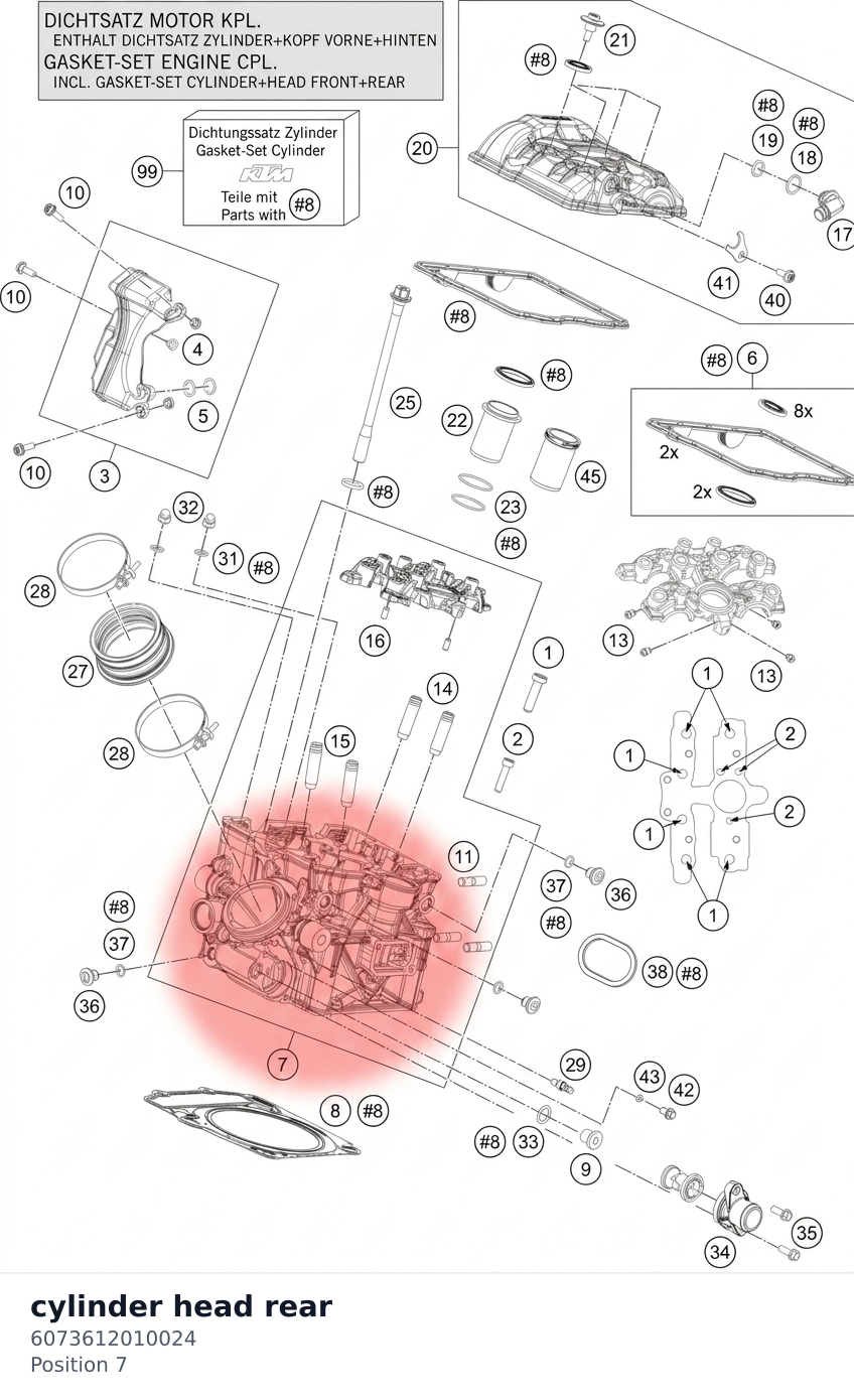 Diagram preview: cylinder head rear (6073612010024)