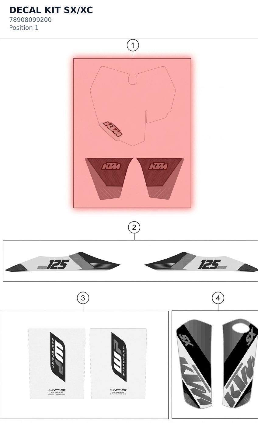 Diagram preview: DECAL KIT SX/XC (78908099200)