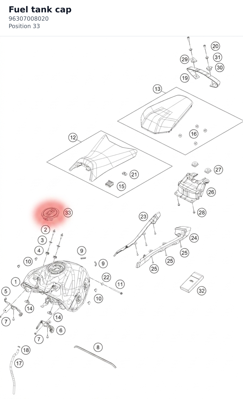 Diagram preview: Fuel tank cap (96307008020)