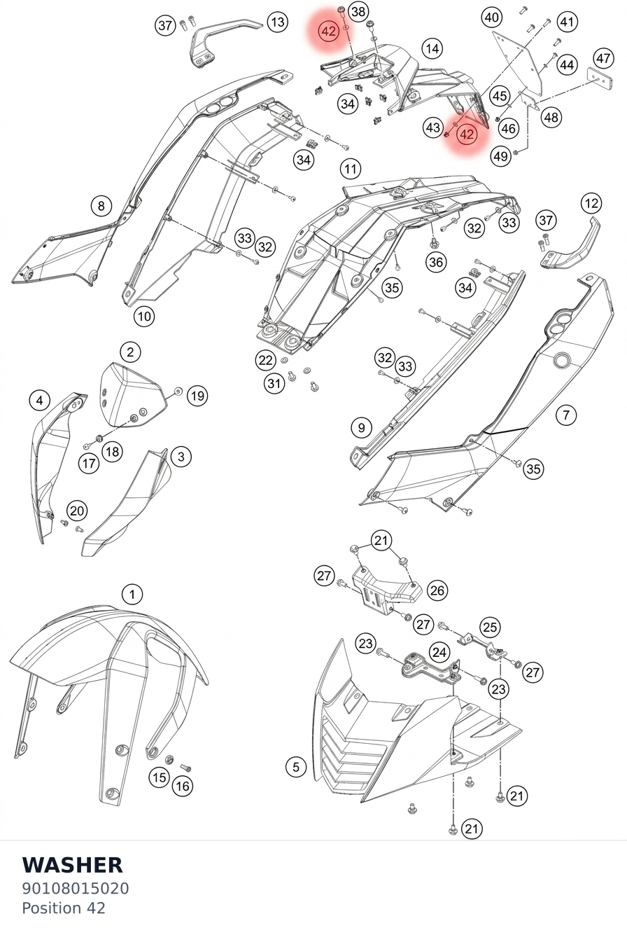Diagram preview: WASHER (90108015020)