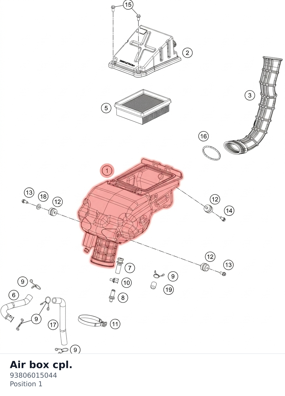 Diagram preview: Air box cpl. (93806015044)