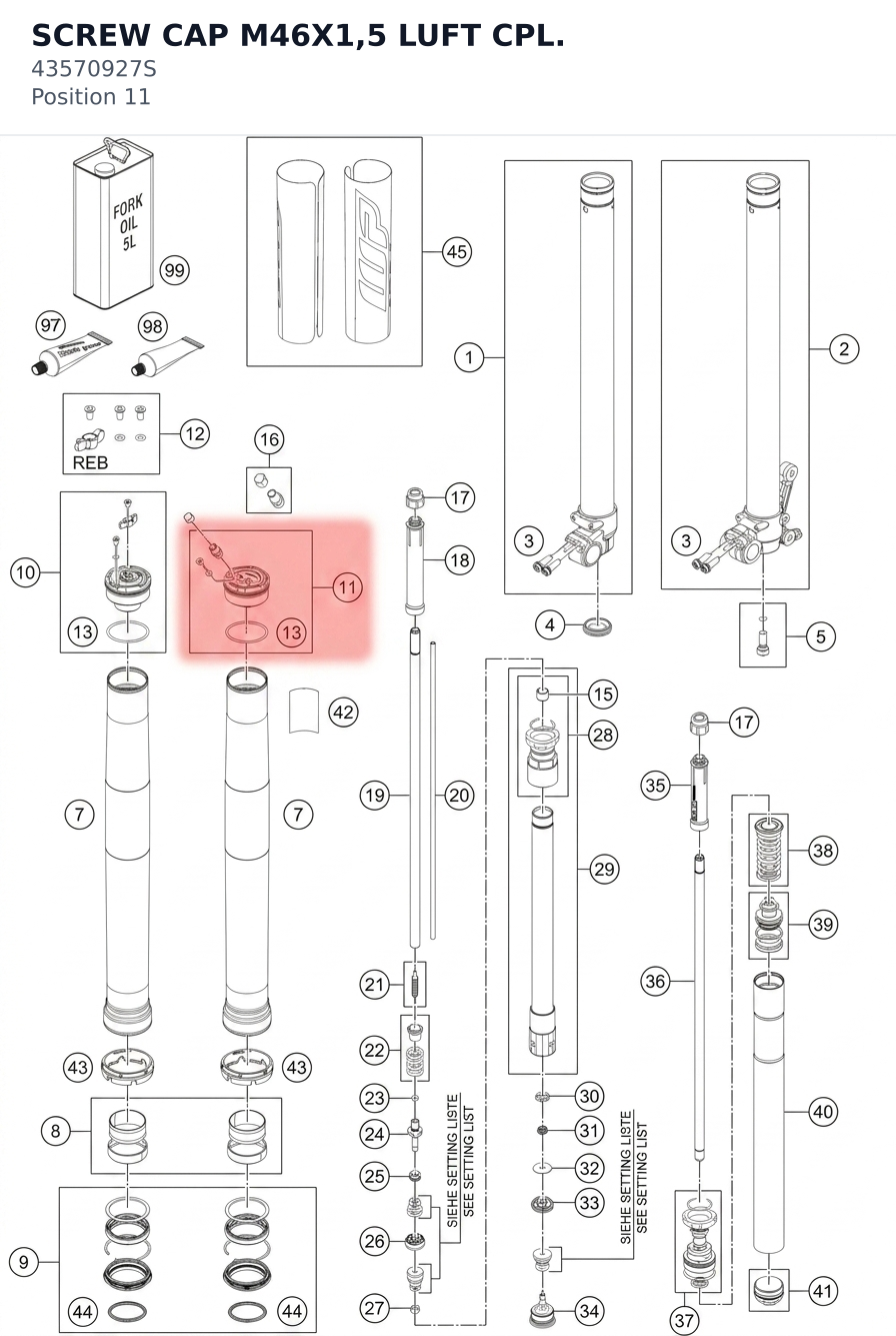 Diagram preview: SCREW CAP M46X1,5 LUFT CPL. (43570927S)