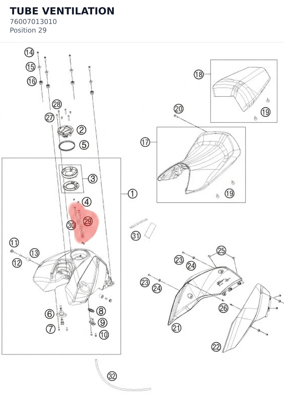 Diagram preview: TUBE VENTILATION (76007013010)