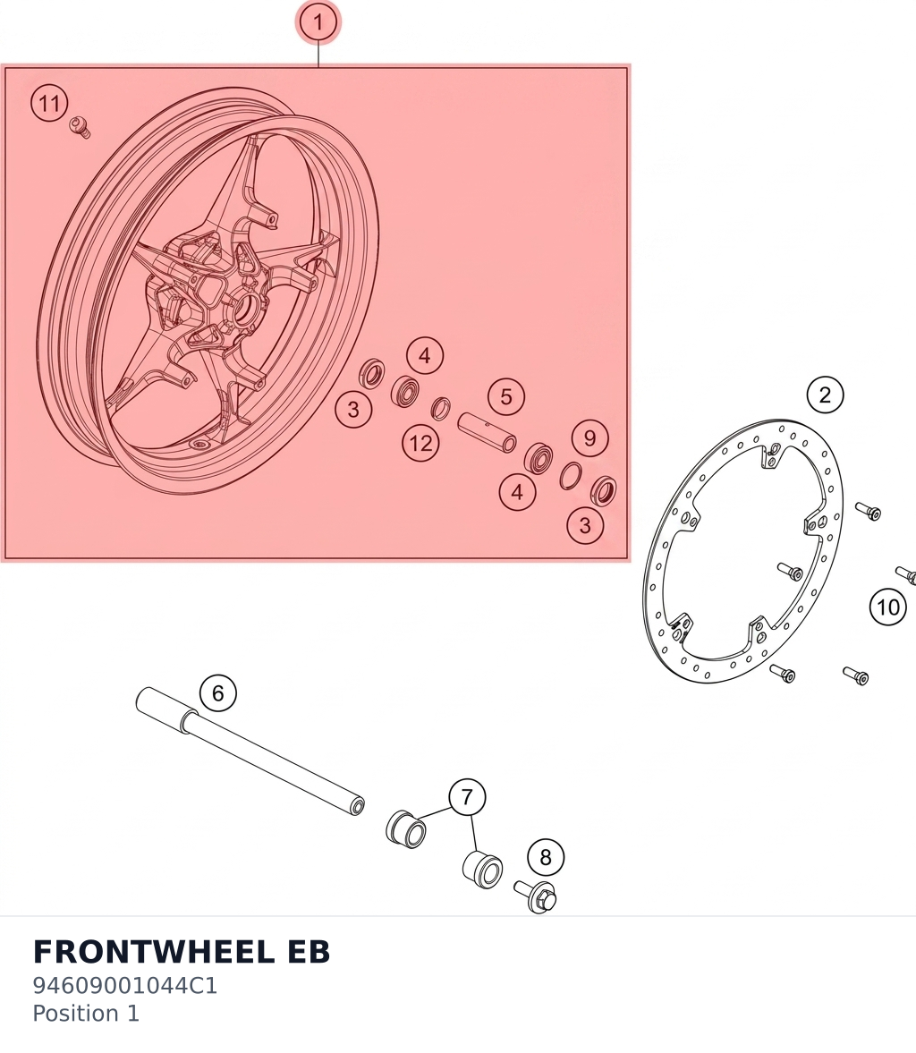 Diagram preview: FRONTWHEEL EB (94609001044C1)