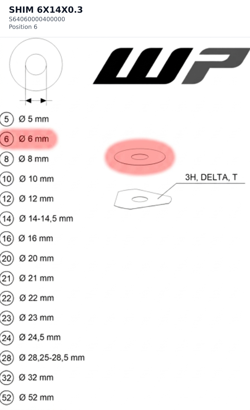 Diagram preview: SHIM 6X14X0.3 (S64060000400000)