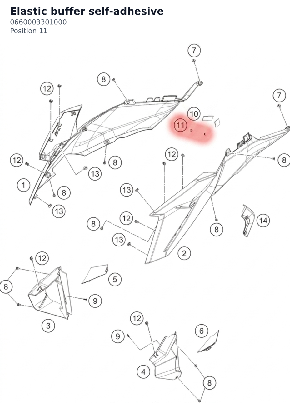 Diagram preview: Elastic buffer self-adhesive (0660003301000)