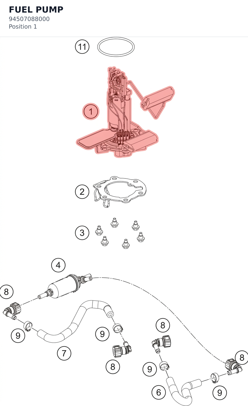 Diagram preview: FUEL PUMP (94507088000)