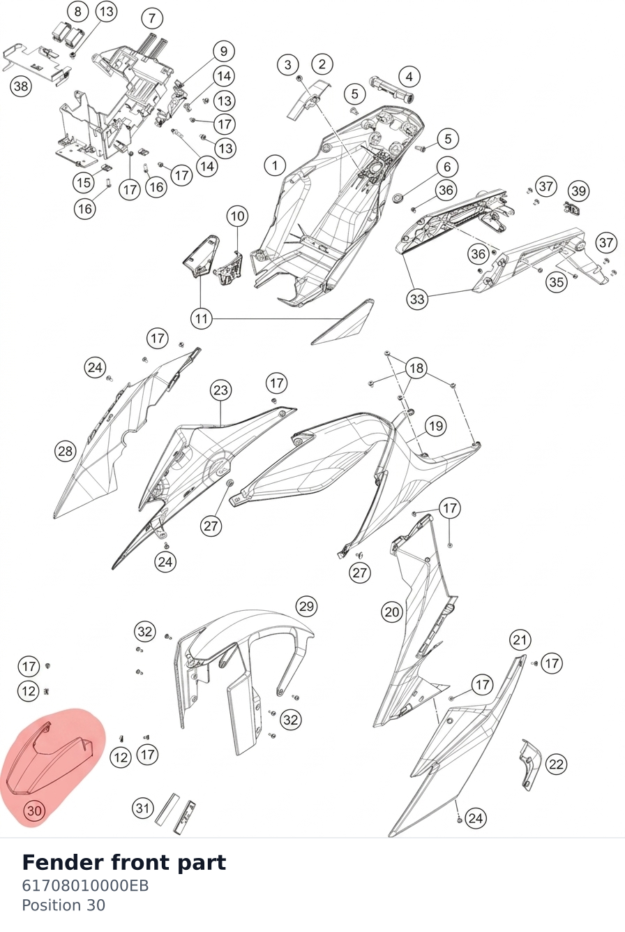 Diagram preview: Fender front part (61708010000EB)