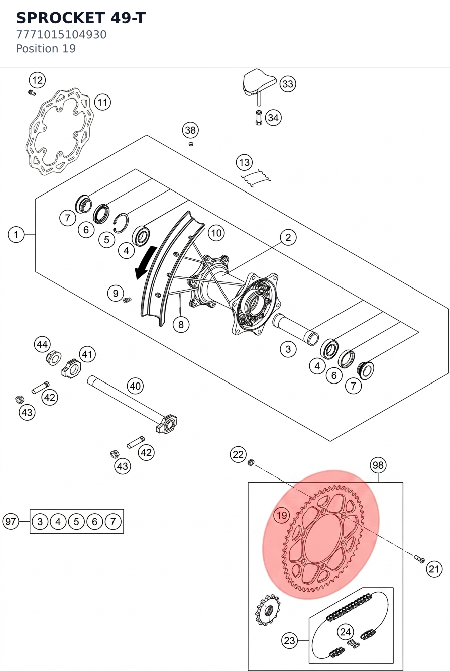 Diagram preview: SPROCKET 49-T (7771015104930)