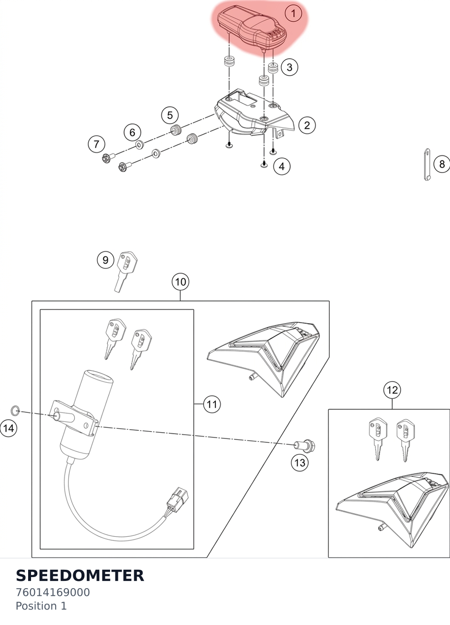 Diagram preview: SPEEDOMETER (76014169000)