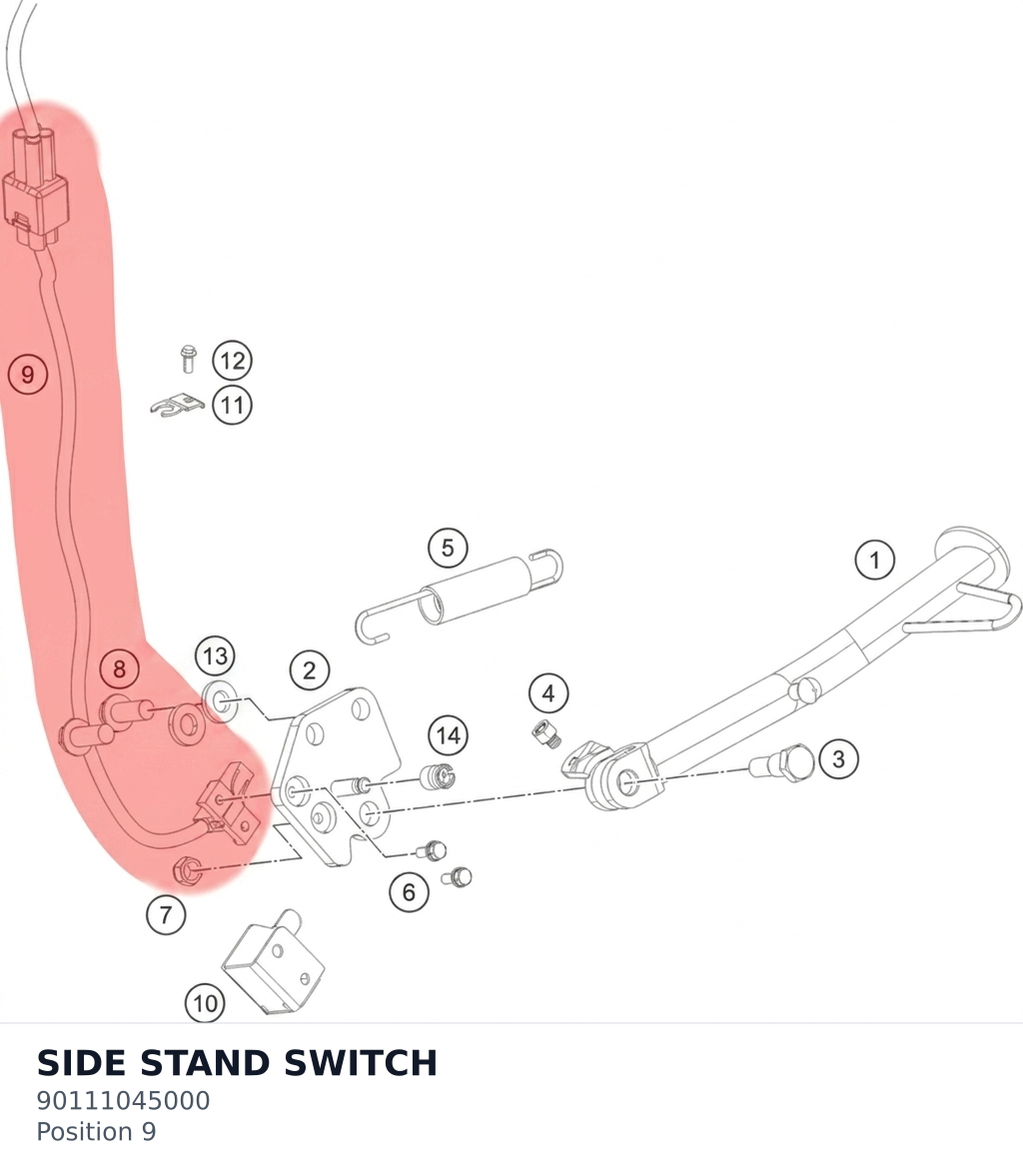 Diagram preview: SIDE STAND SWITCH (90111045000)