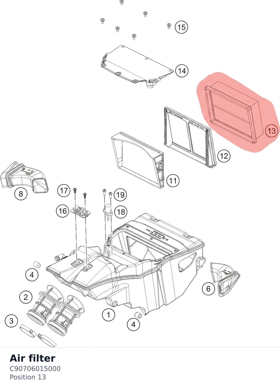 Diagram preview: Air filter (C90706015000)
