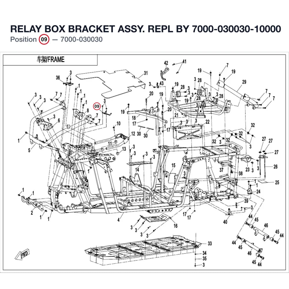 RELAY BOX BRACKET ASSY. REPL BY 7000-030030-10000 product image