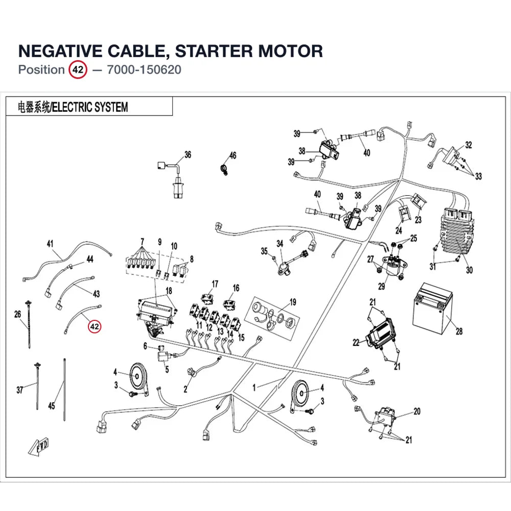 NEGATIVE CABLE, STARTER MOTOR product image
