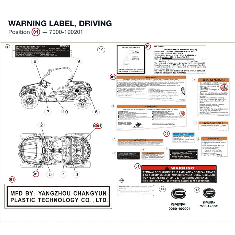 WARNING LABEL, DRIVING product image