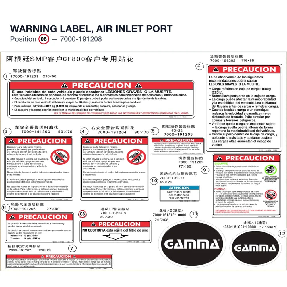 WARNING LABEL, AIR INLET PORT product image