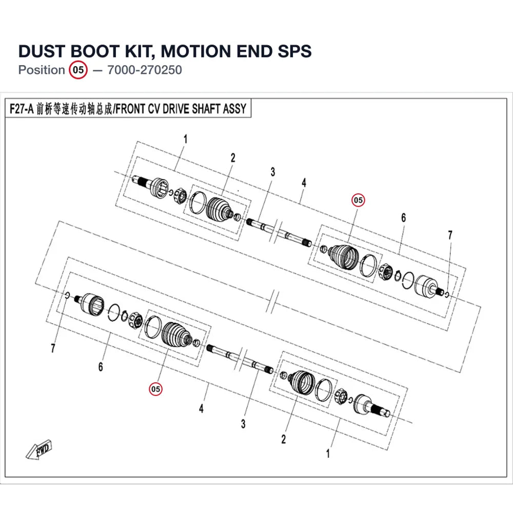 DUST BOOT KIT, MOTION END product image