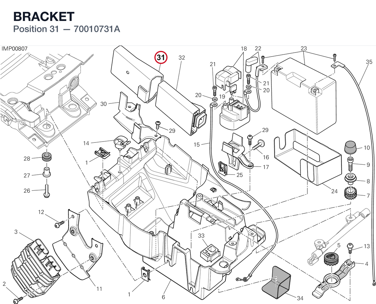 BRACKET 70010731A diagram position