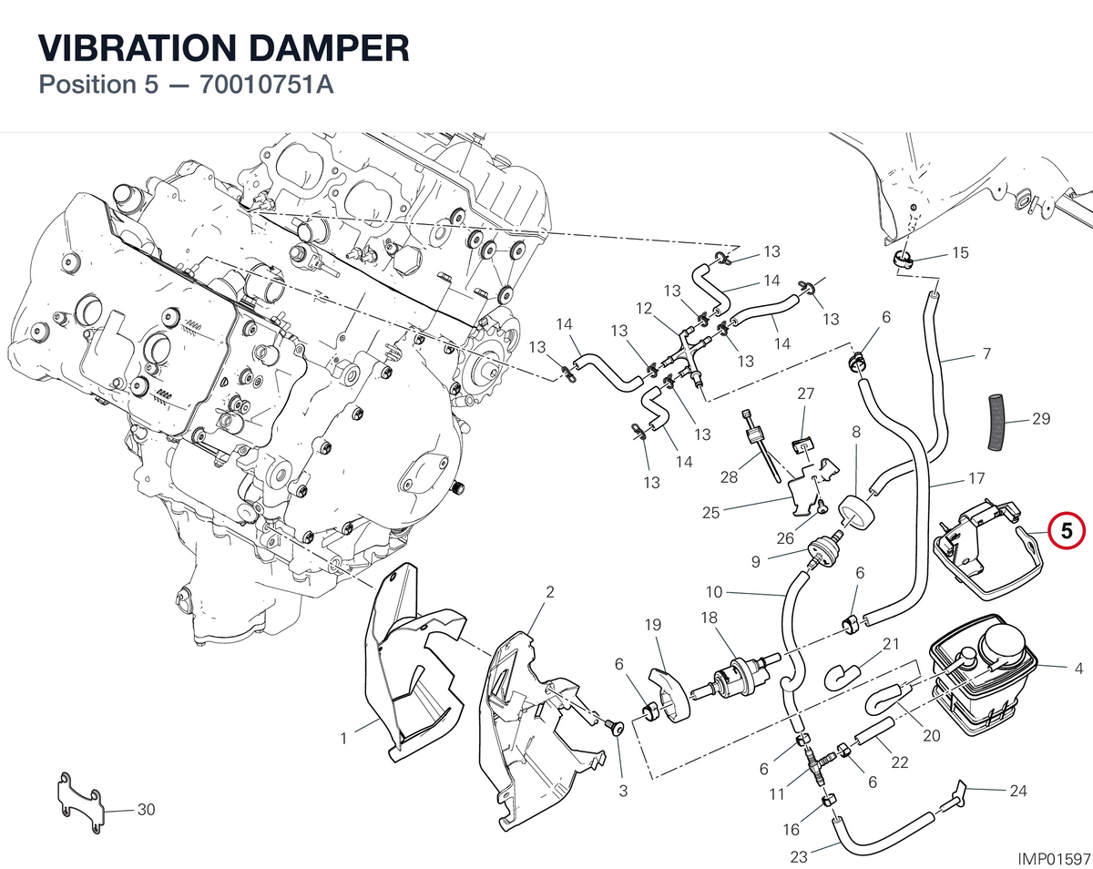 VIBRATION DAMPER 70010751A diagram position