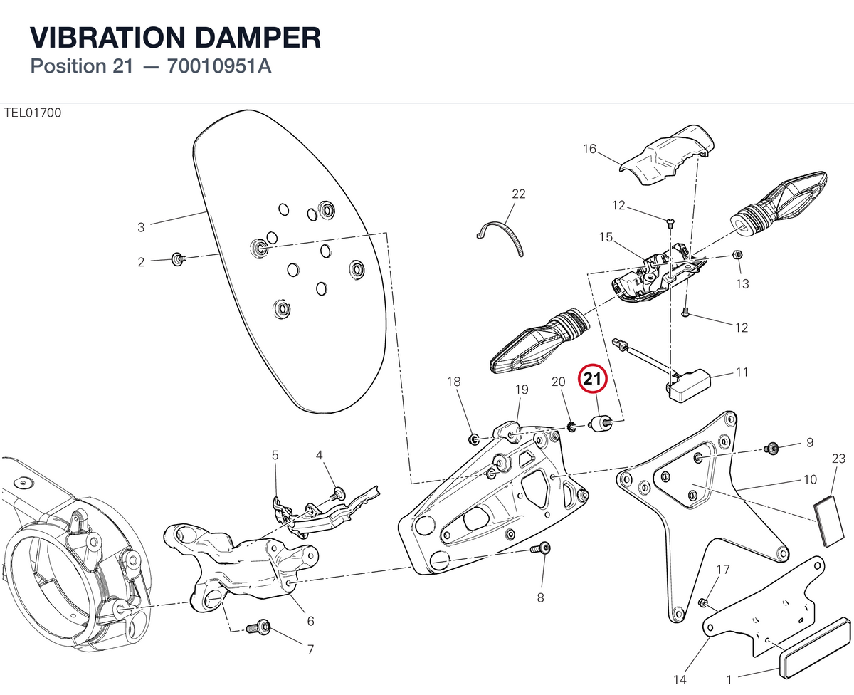 VIBRATION DAMPER 70010951A diagram position