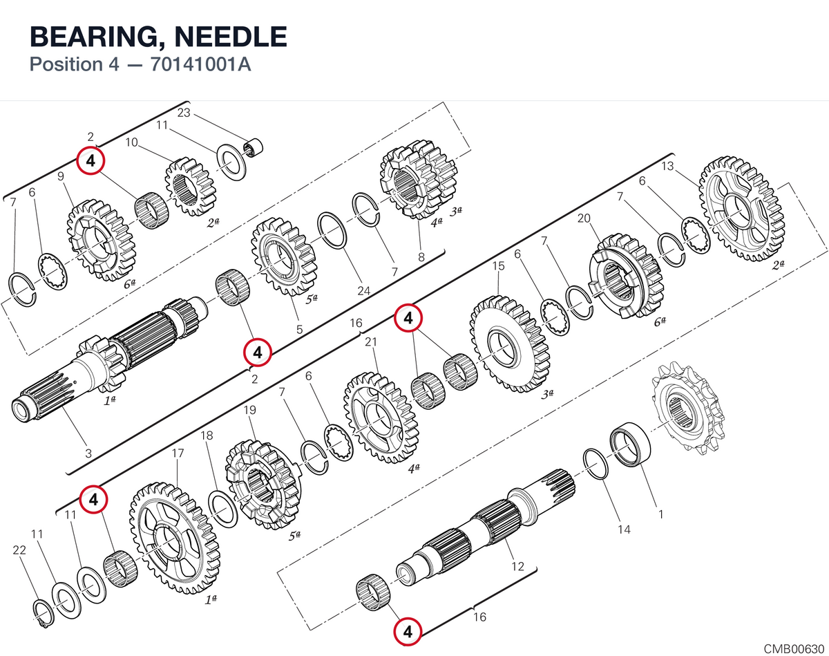 BEARING, NEEDLE 70141001A diagram position