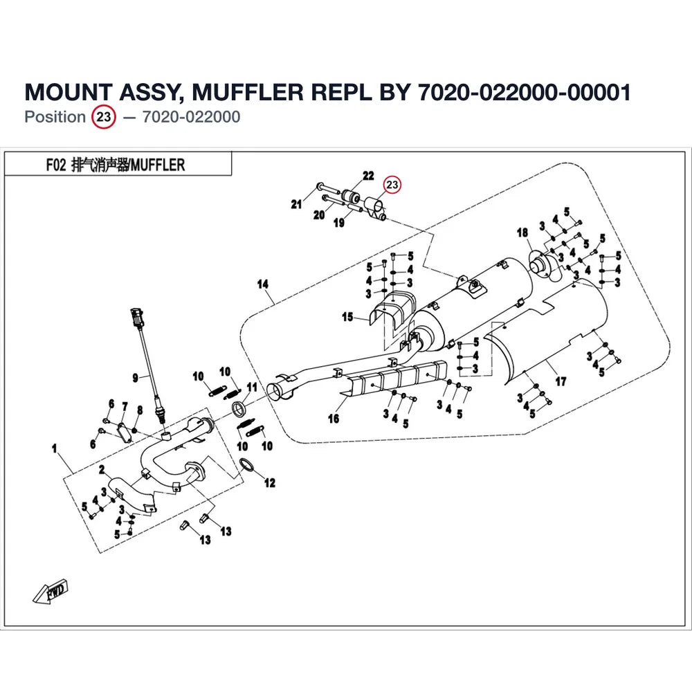 MOUNT ASSY, MUFFLER REPL BY 7020-022000-00001 product image