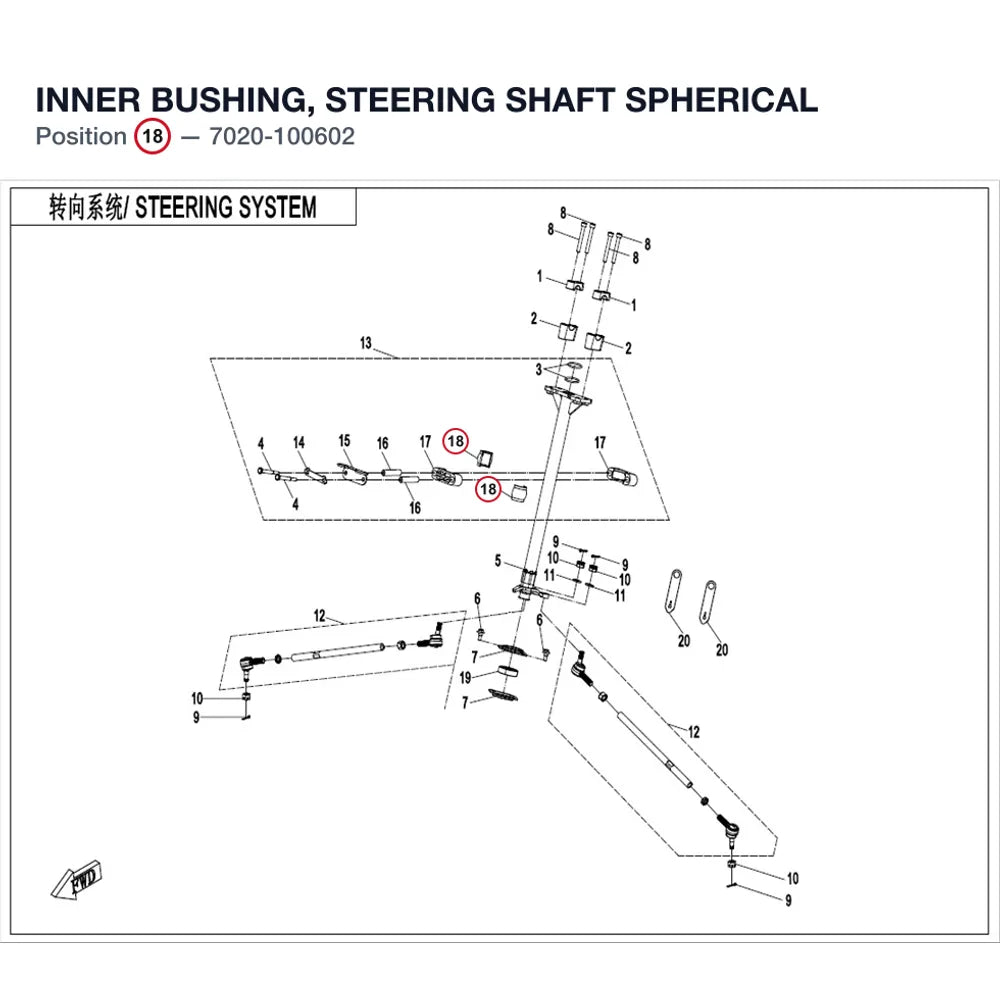 INNER BUSHING, STEERING SHAFT SPHERICAL product image