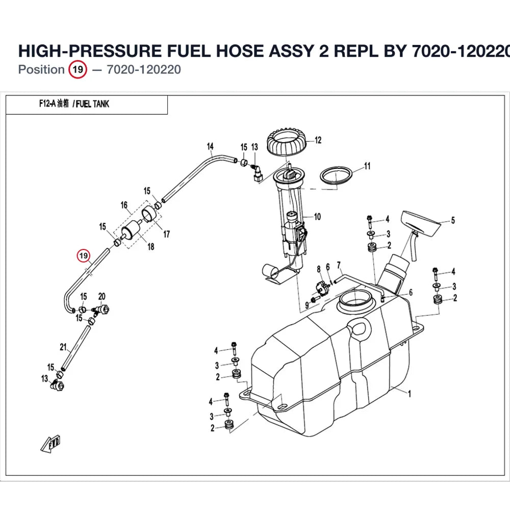HIGH-PRESSURE FUEL HOSE ASSY 2 REPL BY 7020-120220-2000 product image