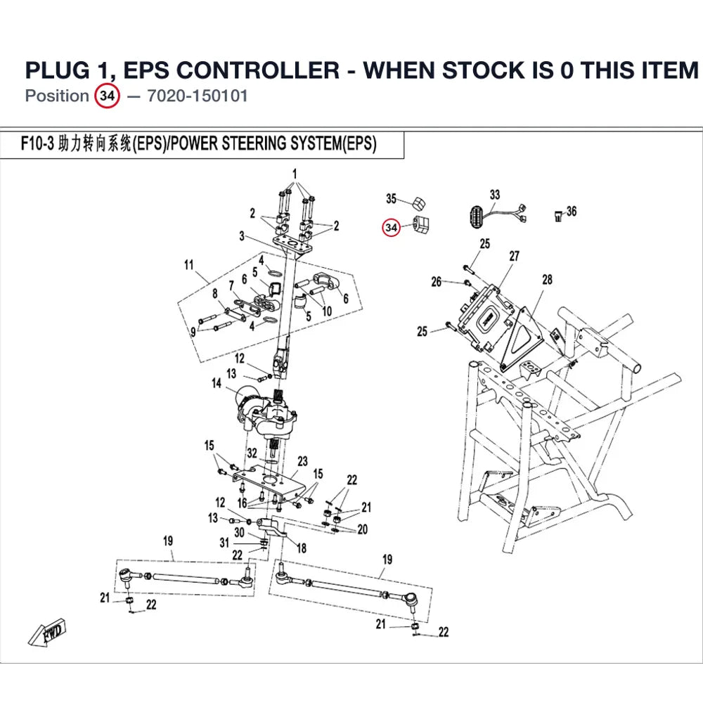PLUG 1, EPS CONTROLLER - WHEN STOCK IS 0 THIS ITEM IS NO LONGER AVAILABLE product image
