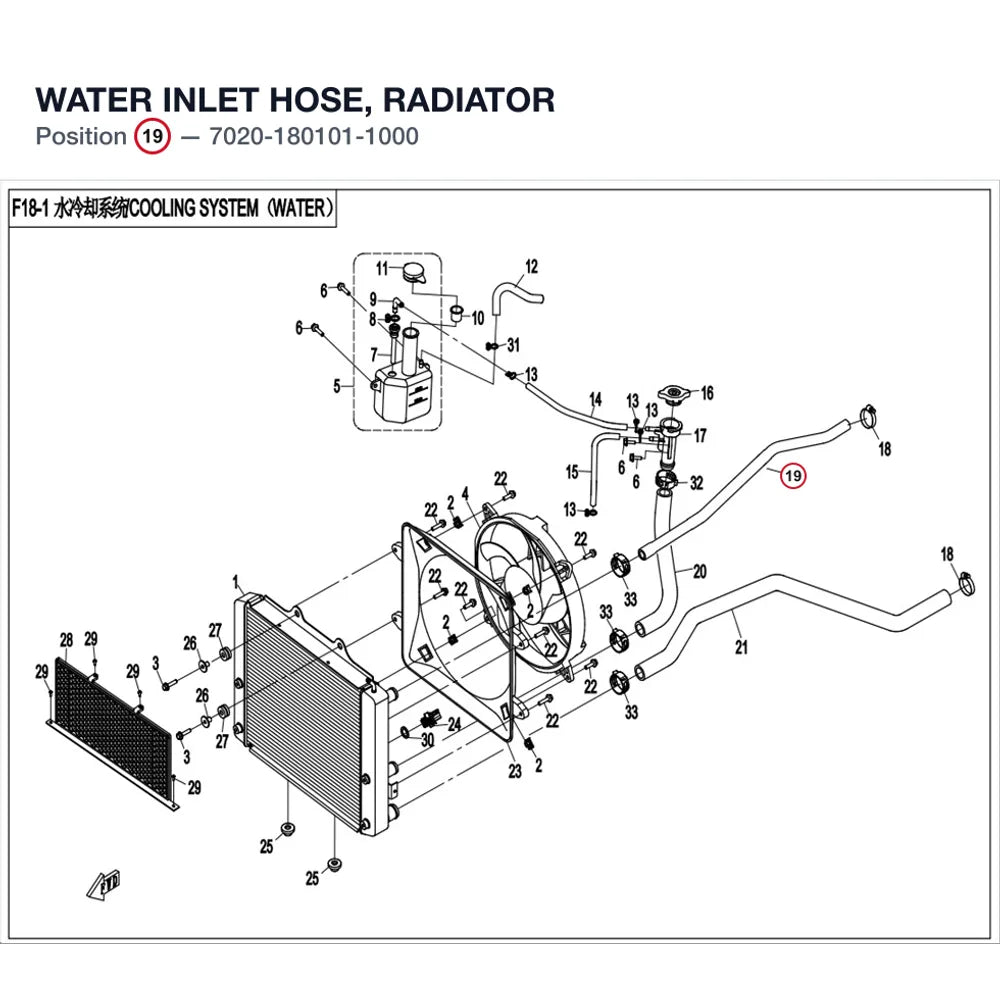 WATER INLET HOSE, RADIATOR product image