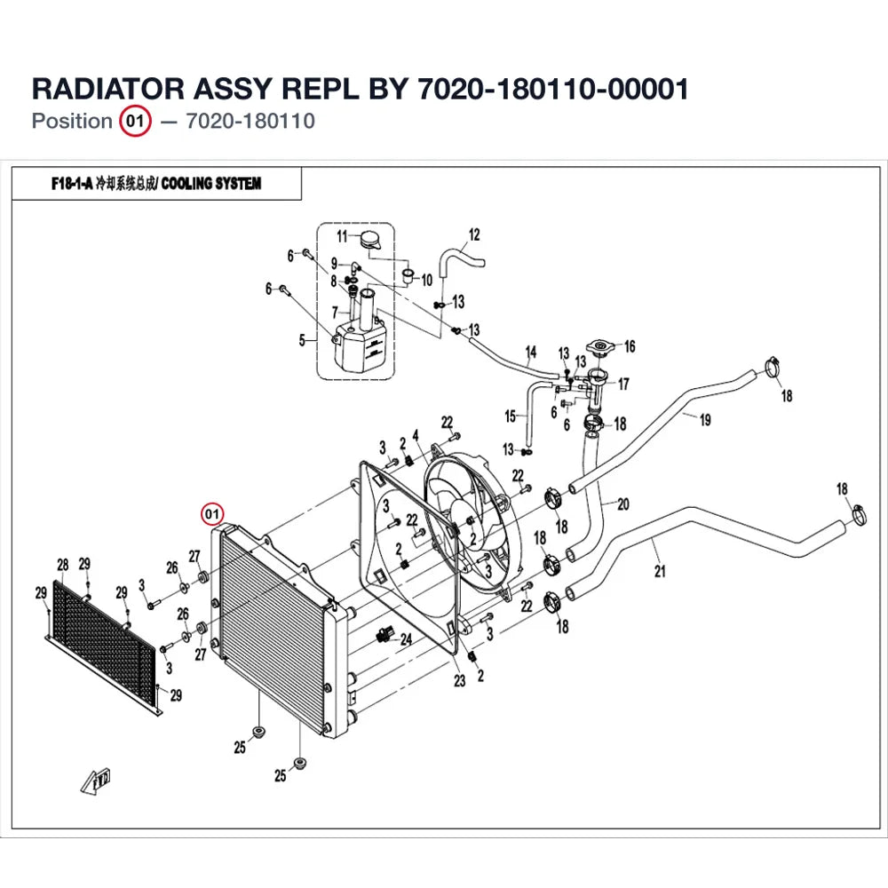 RADIATOR ASSY REPL BY 7020-180110-00001 product image