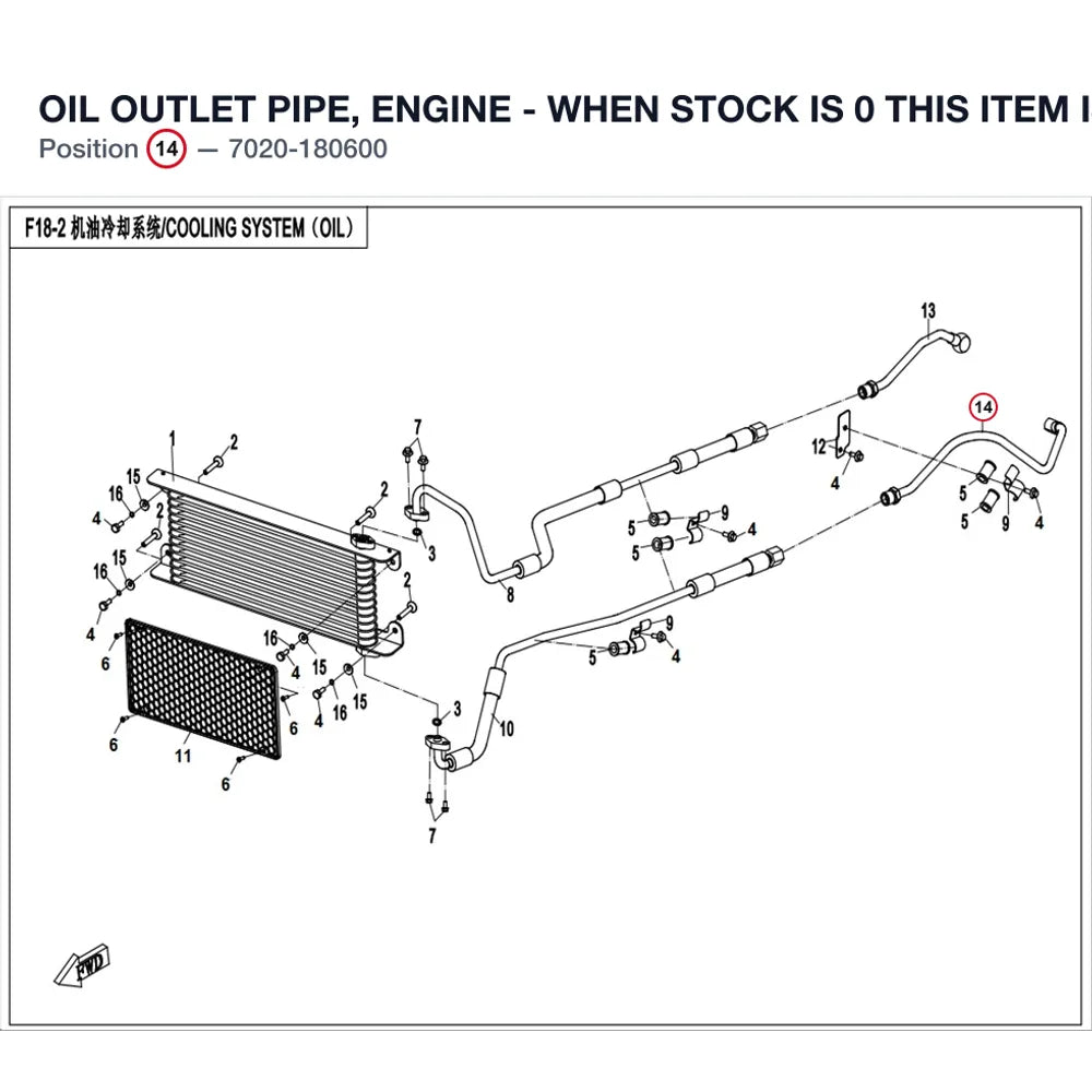 OIL OUTLET PIPE, ENGINE - WHEN STOCK IS 0 THIS ITEM IS NO LONGER AVAILABLE product image
