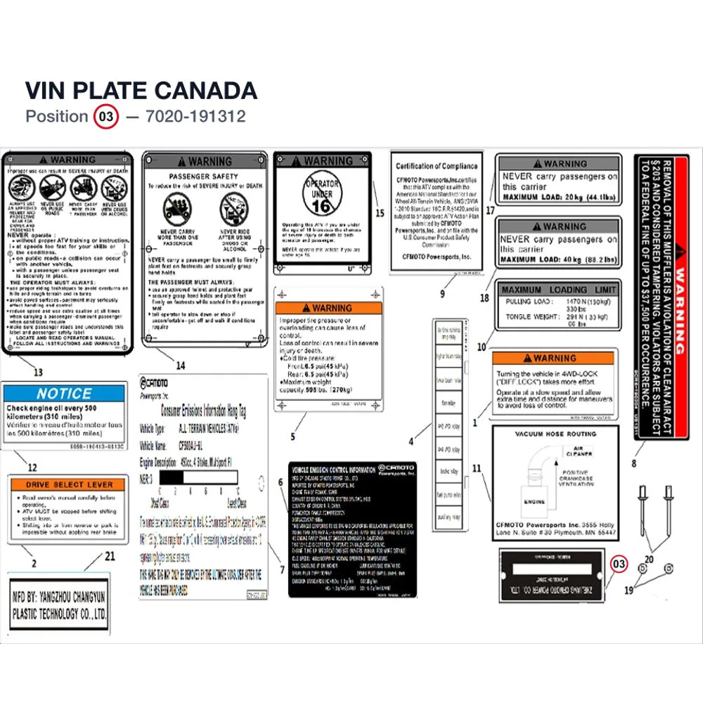 VIN PLATE product image