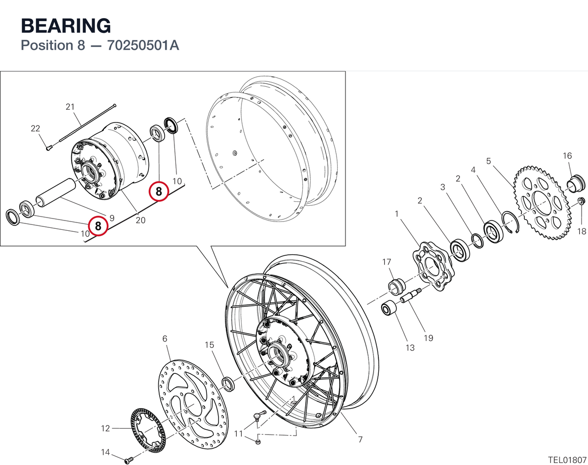 BEARING 70250501A diagram position