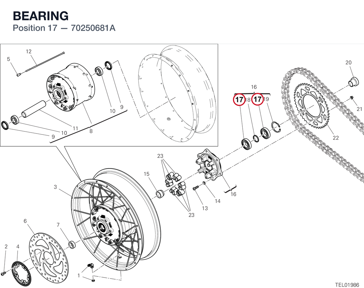 BEARING 70250681A diagram position