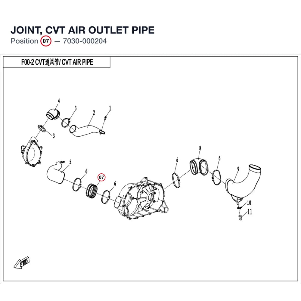 JOINT, CVT AIR OUTLET PIPE product image