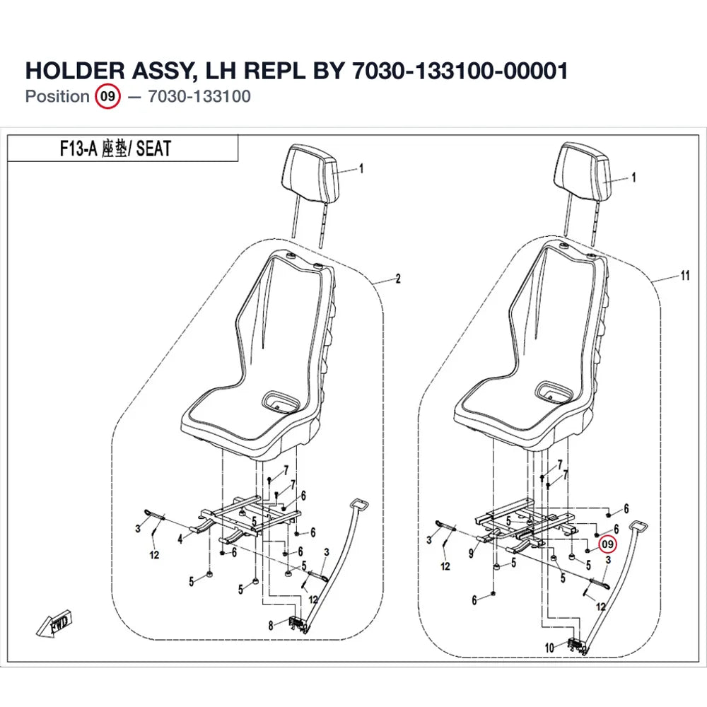 HOLDER ASSY, LH REPL BY 7030-133100-00001 product image