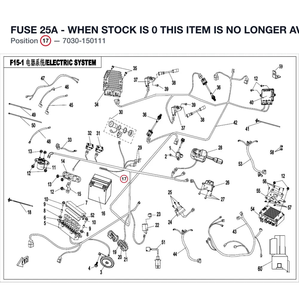 FUSE 25A - WHEN STOCK IS 0 THIS ITEM IS NO LONGER AVAILABLE product image