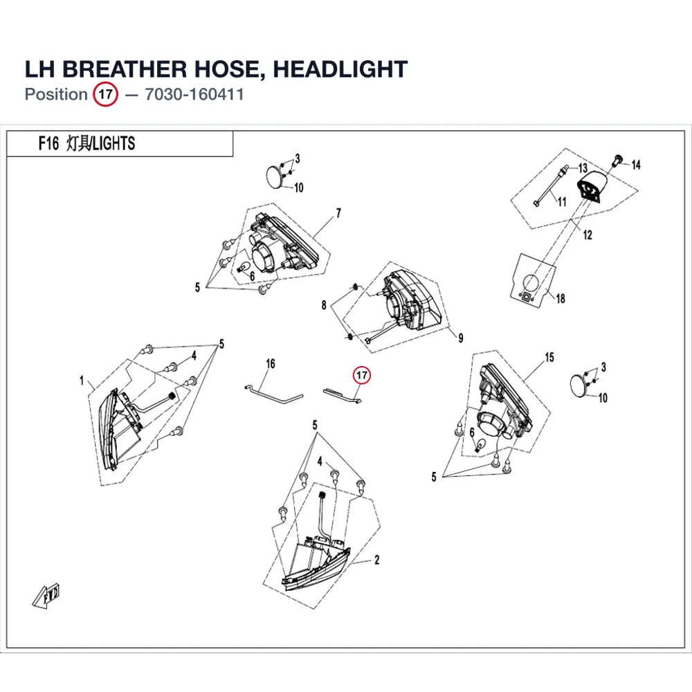 LH BREATHER HOSE, HEADLIGHT product image