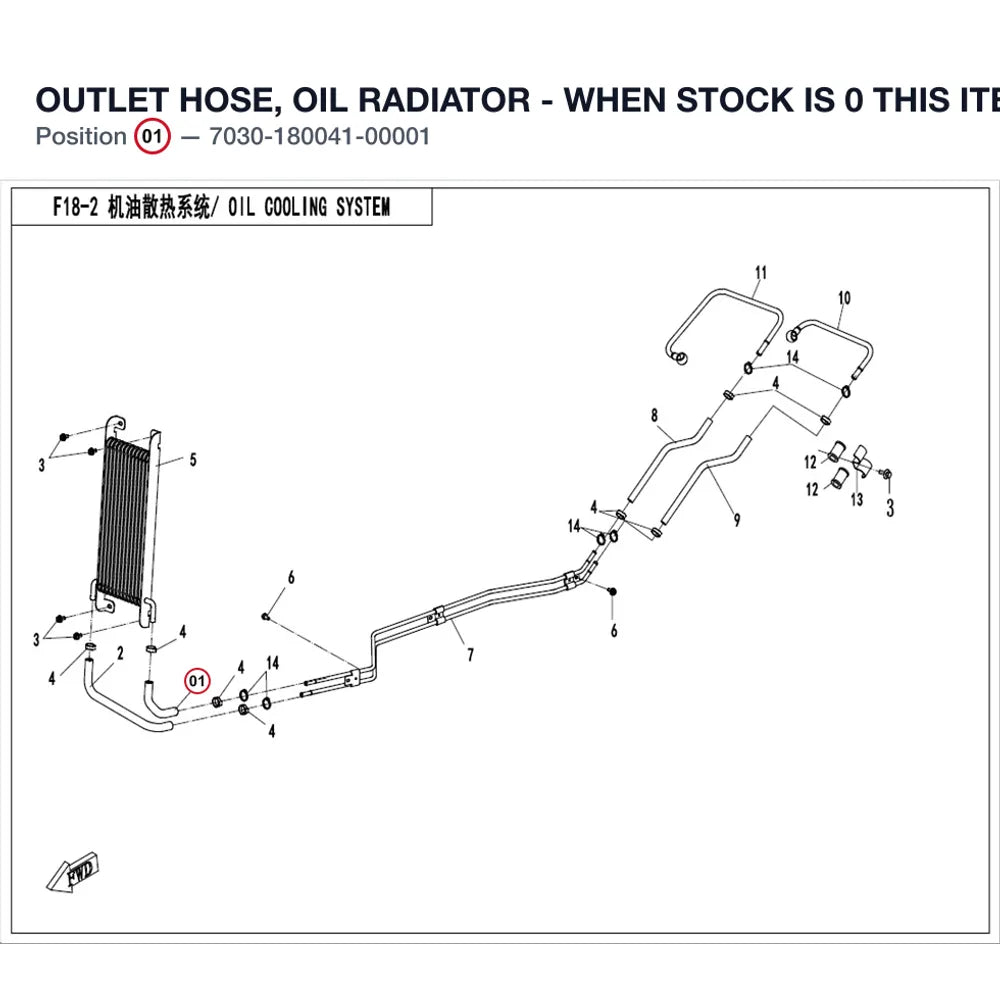 OUTLET HOSE, OIL RADIATOR - WHEN STOCK IS 0 THIS ITEM IS NO LONGER AVAILABLE product image